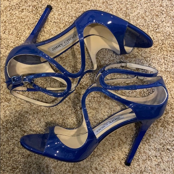 Jimmy choo lance wavy strap sandal blue - Picture 5 of 5